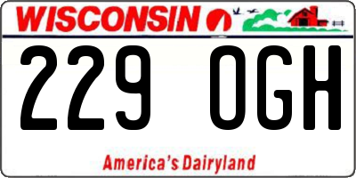 WI license plate 229OGH