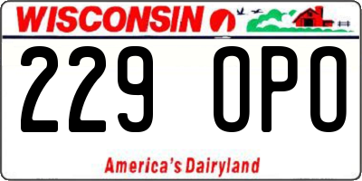 WI license plate 229OPO