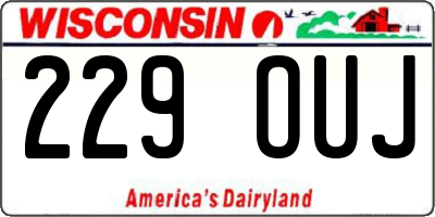 WI license plate 229OUJ