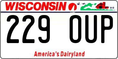 WI license plate 229OUP