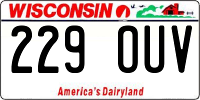 WI license plate 229OUV