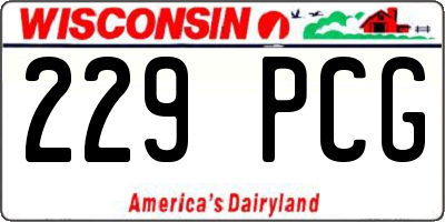 WI license plate 229PCG