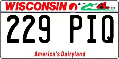WI license plate 229PIQ