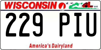 WI license plate 229PIU