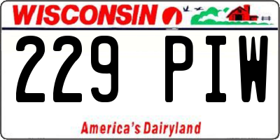 WI license plate 229PIW
