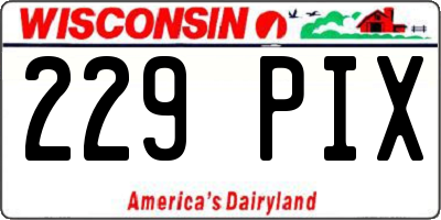 WI license plate 229PIX
