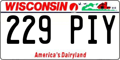 WI license plate 229PIY