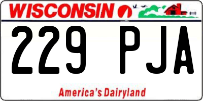 WI license plate 229PJA