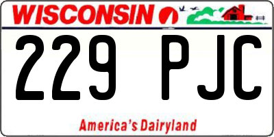 WI license plate 229PJC