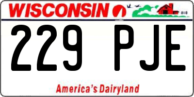 WI license plate 229PJE