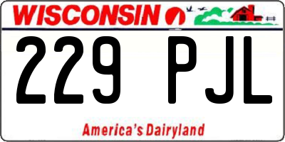 WI license plate 229PJL