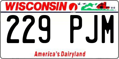 WI license plate 229PJM