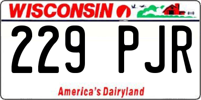 WI license plate 229PJR