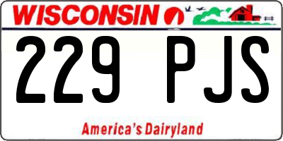 WI license plate 229PJS