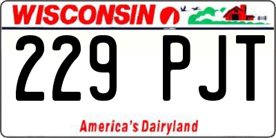 WI license plate 229PJT