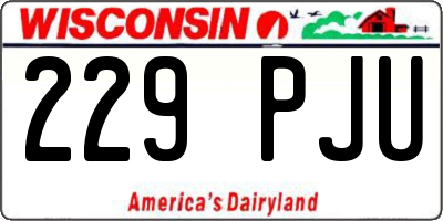 WI license plate 229PJU