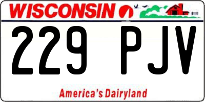 WI license plate 229PJV