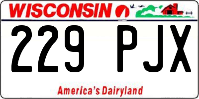 WI license plate 229PJX