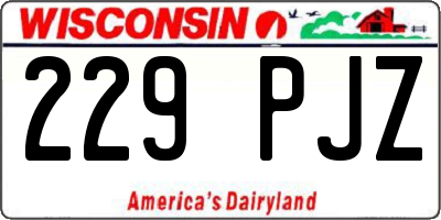WI license plate 229PJZ