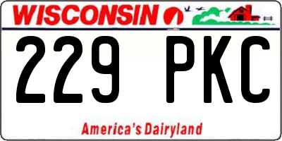 WI license plate 229PKC