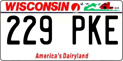 WI license plate 229PKE