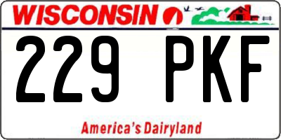 WI license plate 229PKF