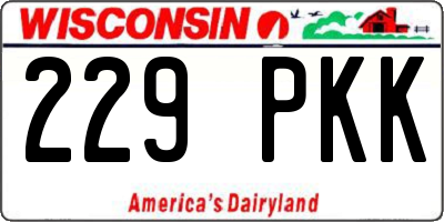 WI license plate 229PKK