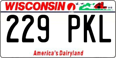WI license plate 229PKL