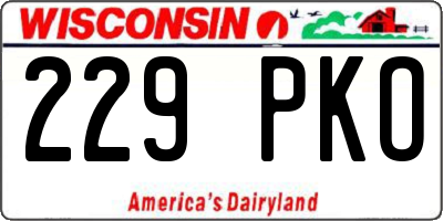 WI license plate 229PKO