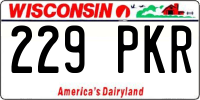 WI license plate 229PKR