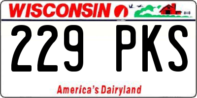 WI license plate 229PKS