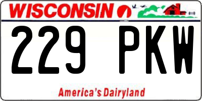 WI license plate 229PKW