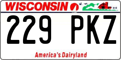 WI license plate 229PKZ