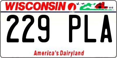 WI license plate 229PLA