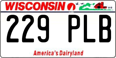 WI license plate 229PLB