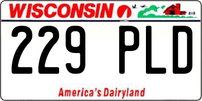 WI license plate 229PLD