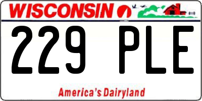 WI license plate 229PLE