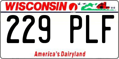 WI license plate 229PLF
