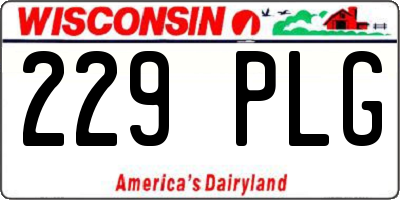 WI license plate 229PLG