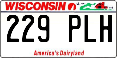 WI license plate 229PLH