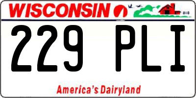 WI license plate 229PLI