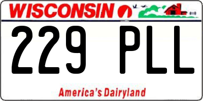 WI license plate 229PLL