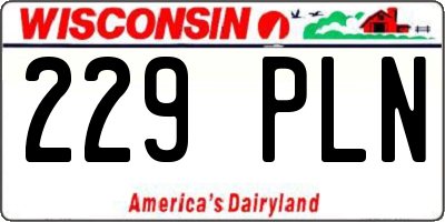 WI license plate 229PLN
