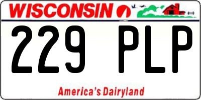 WI license plate 229PLP