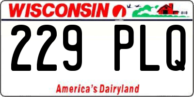 WI license plate 229PLQ