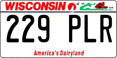 WI license plate 229PLR