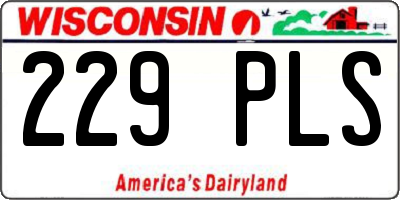 WI license plate 229PLS