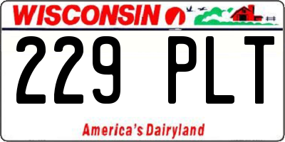 WI license plate 229PLT