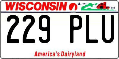 WI license plate 229PLU