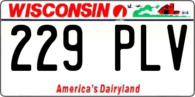 WI license plate 229PLV